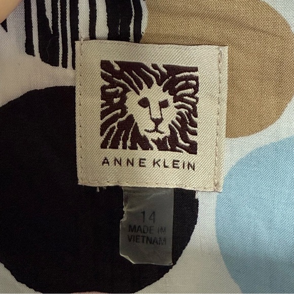 Anne Klein sleeveless pocket A-line Polka Dot Mini Dress pink black size 14 - Picture 5 of 15